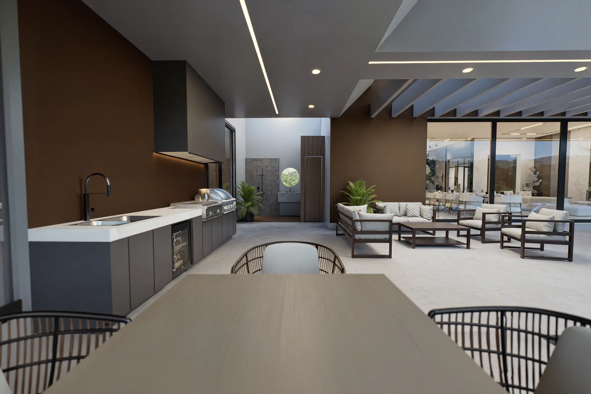 Diseño de cocina y zona social interior de Casa Majagua Reservado