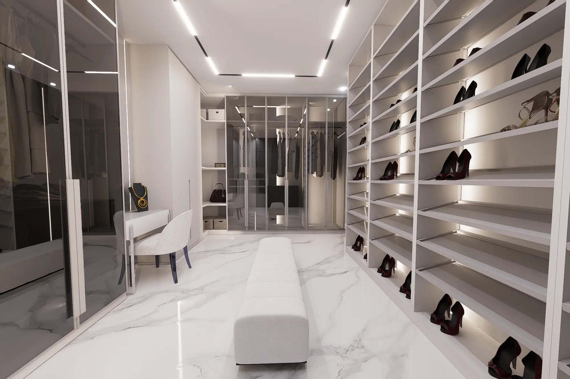Diseño interior de vestidor en Casa Majagua Reservado